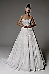 Alix Kristal İşlemeli Straplez Prenses Gelinlik - Mediha Cambaz Bridal