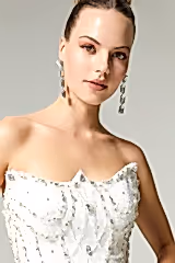 Alix Kristal İşlemeli Straplez Prenses Gelinlik - Mediha Cambaz Bridal