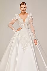 Angela Saten Dantel Prenses Model Gelinlik - Mediha Cambaz Bridal