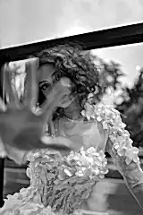 Flamenco Üç Boyut Çiçekli Portatif Uzun Kollu A Kesim Gelinlik - Mediha Cambaz Bridal