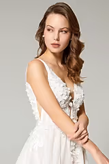 Hector Üç Boyutlu Çiçekli A Kesim Gelinlik - Mediha Cambaz Bridal