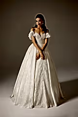 New ZB Saten M-Kalp Yaka Prenses Model Gelinlik - Mediha Cambaz Bridal