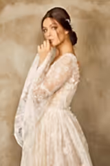 Paris Dantel Trompet Kol A Kesim Gelinlik - Mediha Cambaz Bridal
