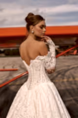 Ragetti Fransız Dantelli Havuz Yaka A Kesim Gelinlik - Mediha Cambaz Bridal