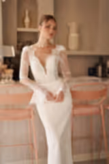 Tamara Fransız Dantelli İki Parça Balık Gelinlik - Mediha Cambaz Bridal