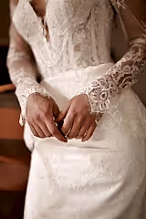 Tamara Fransız Dantelli İki Parça Balık Gelinlik - Mediha Cambaz Bridal