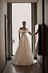 Tirinity Madonna Yaka A Kesim Saten Gelinlik - Mediha Cambaz Bridal